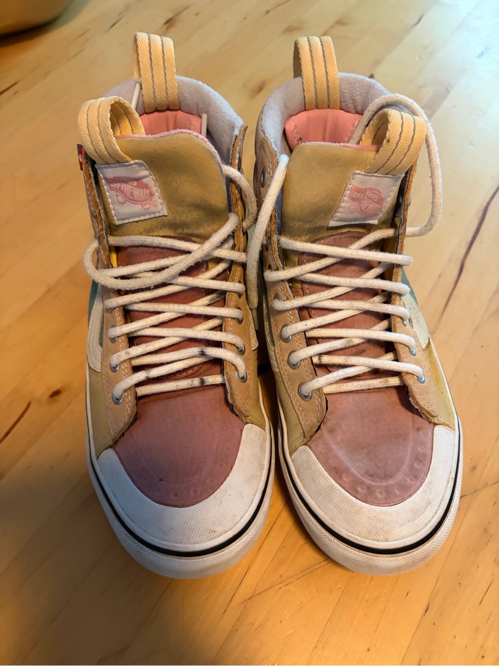 High-Top Vans color block sneakers